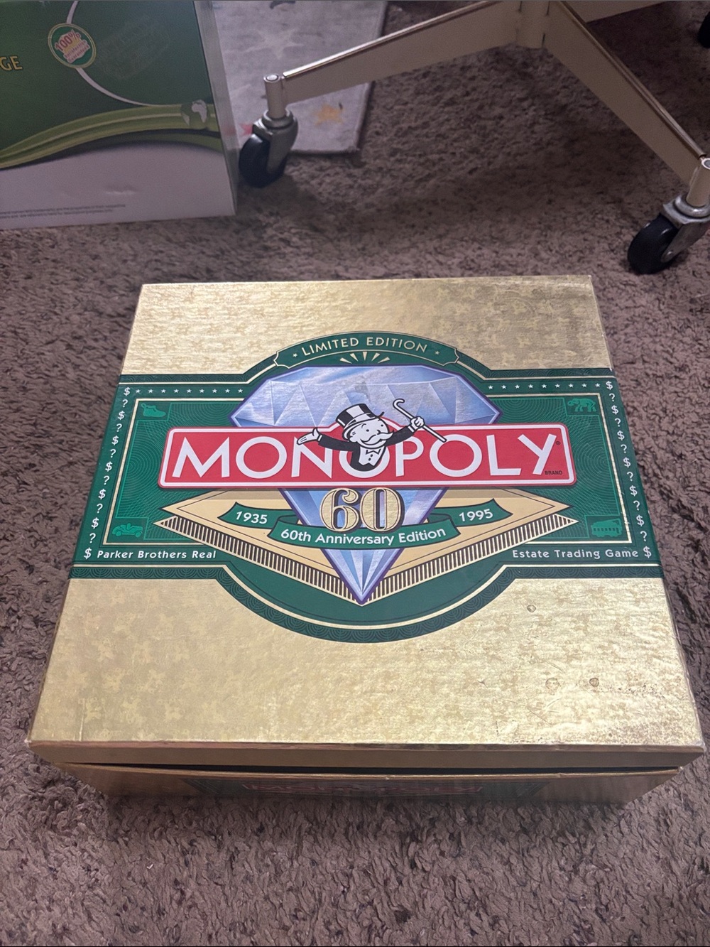 Monopoly 60th Anniversary Edition Board Game - Gold/Green